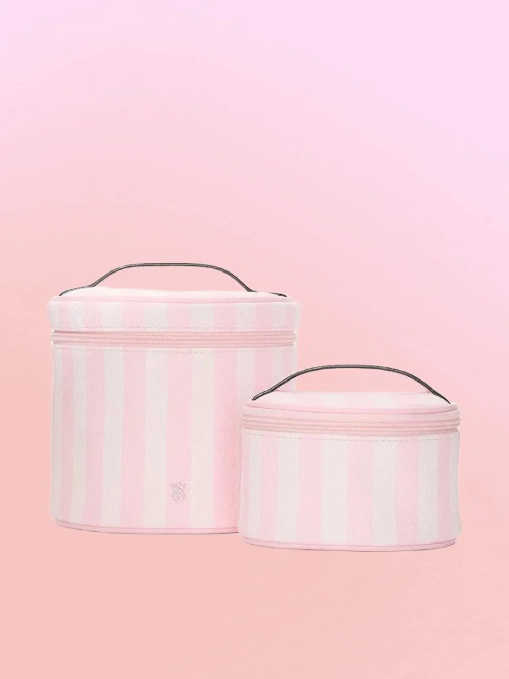 Victoria's Secret 2-Piece Makeup Bag Heritage Stripe - NWT - Super Cute